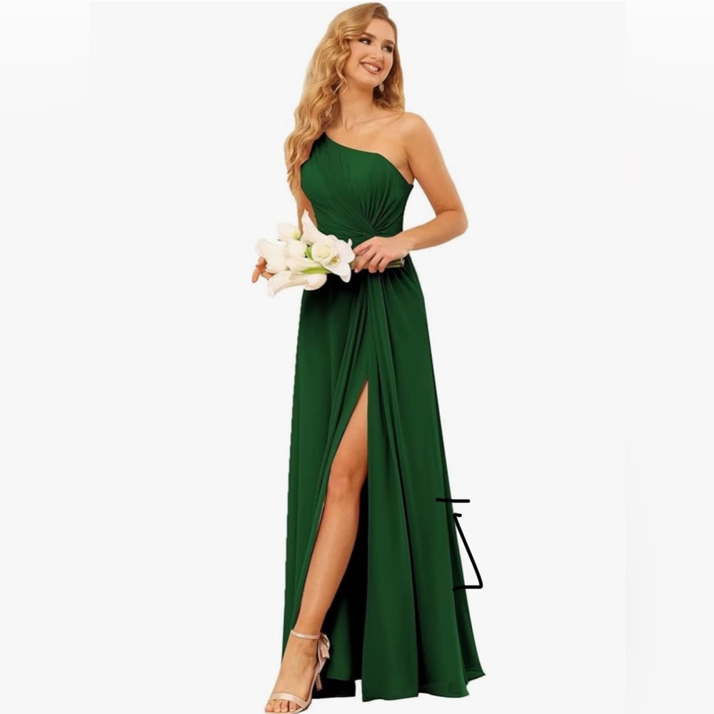 One shoulder green bridesmaid dress size 22